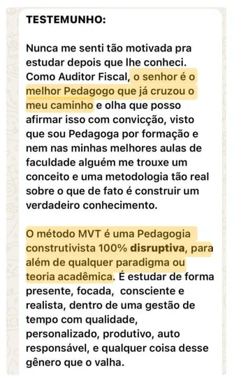 Print de conversa no WhatsApp de aluno aprovado — depoimento 1